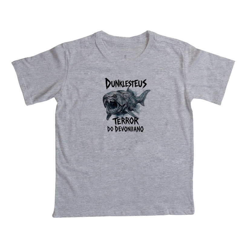  Camiseta Dinossauro Dunkleosteus Ataque Preta Algodão Premium Dinoloco  - Imagem 3