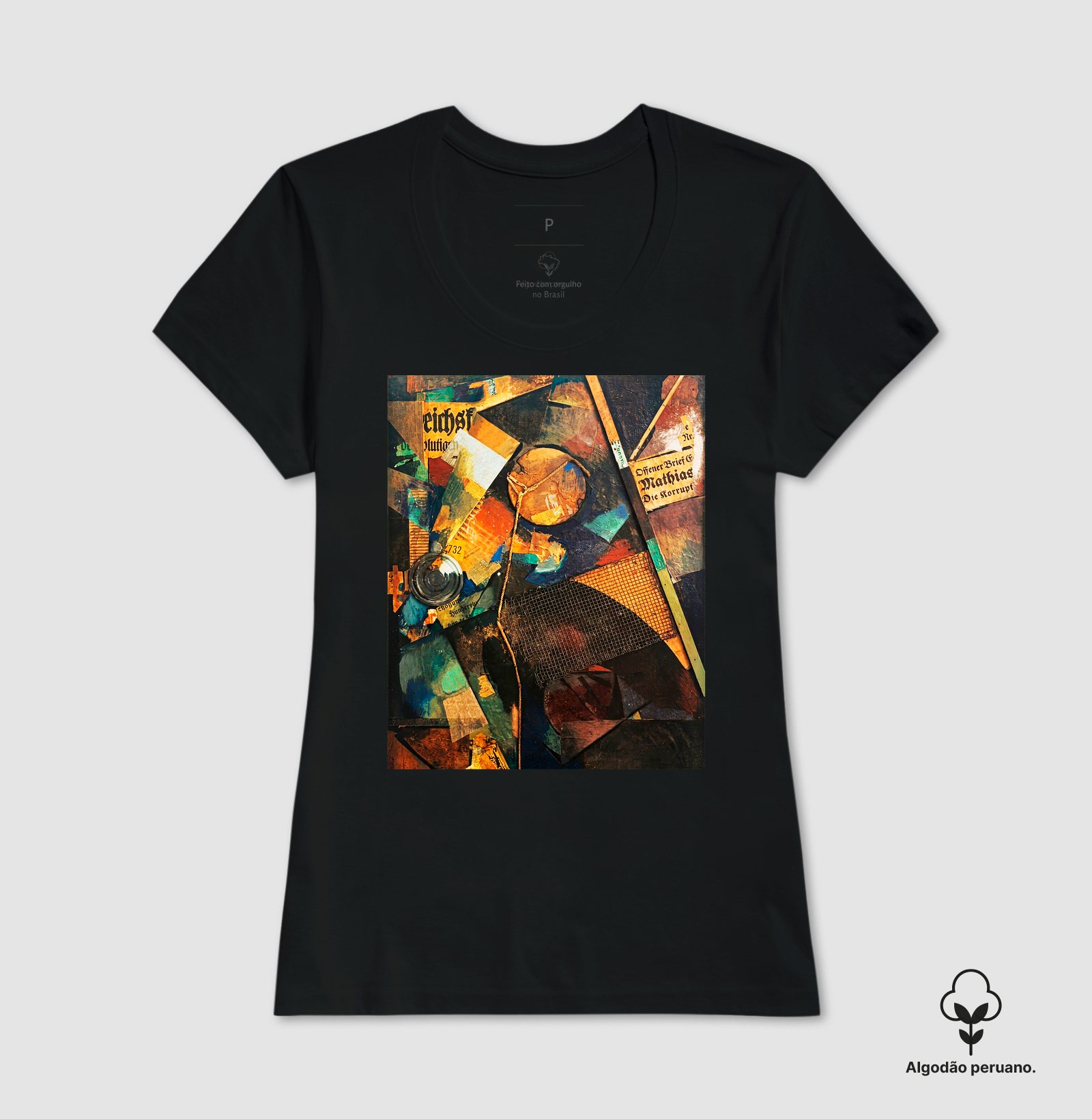 Camiseta Premium Algodão Tanguis Schwitters Pintura Abstrata Merzbild 1920 - Imagem 5