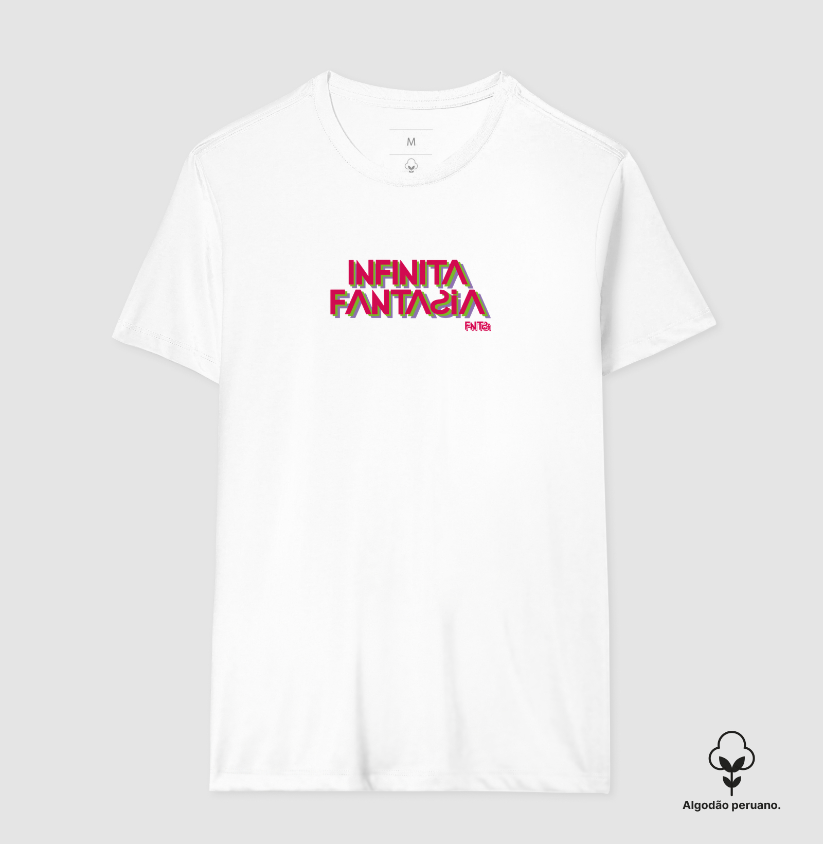 T-SHIRT "INFINITA FANTASIA" / LETTERING MÉDIO (ALGODÃO PERUANO)
