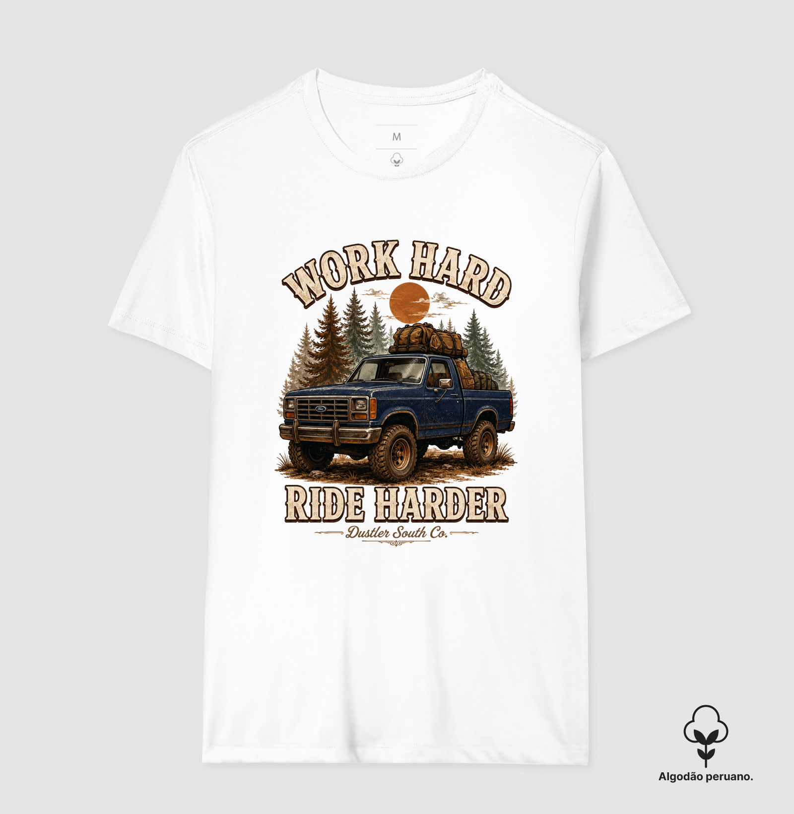 Camiseta Country Work Hard Ride Harder – Dustler South Co. - Imagem 2