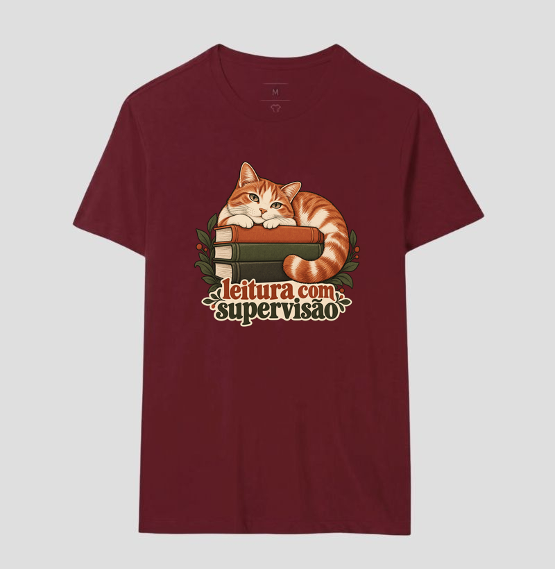 Camiseta Gato Leitura "leitura com supervisão" | Pelo & Pano - Imagem 19