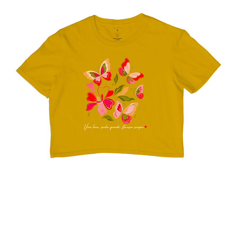 Camiseta Viva leve, Sonhe grande, Floresça sempre. - Imagem 8