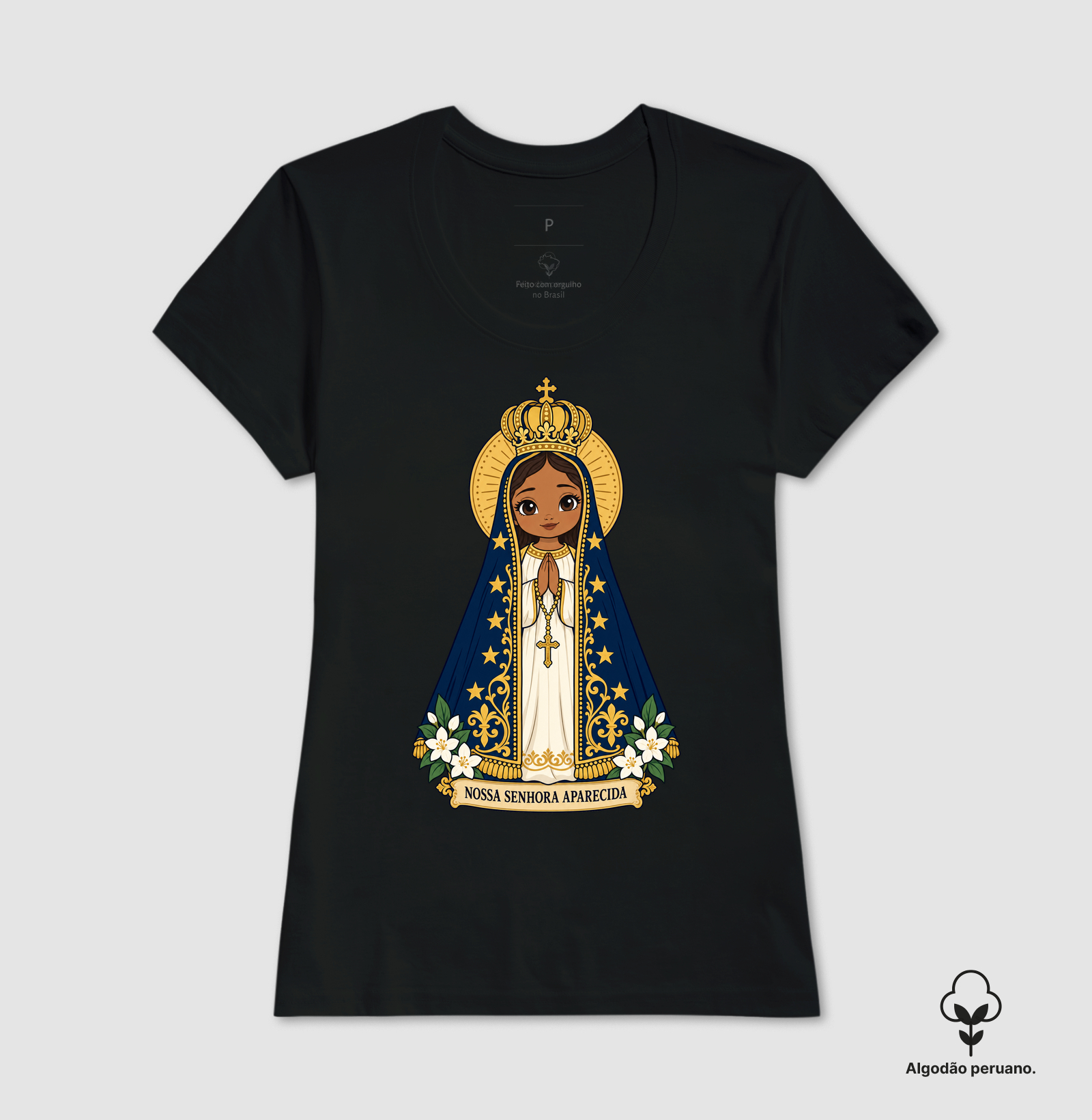 Nossa Senhora Aparecida estilo chibi - Imagem 3