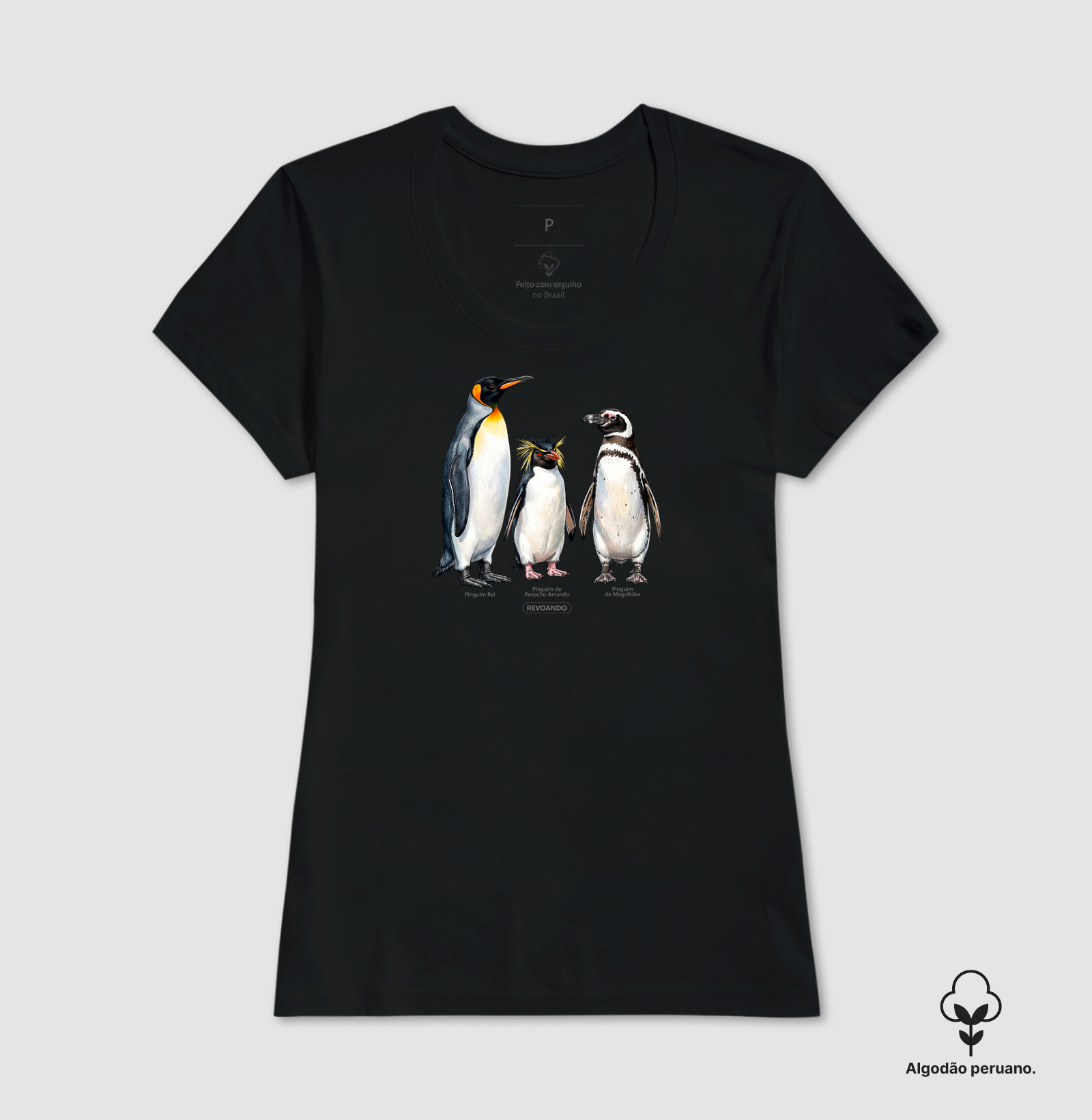 Traços Alados - Coletivo Pinguins - Algodão Peruano - Imagem 6