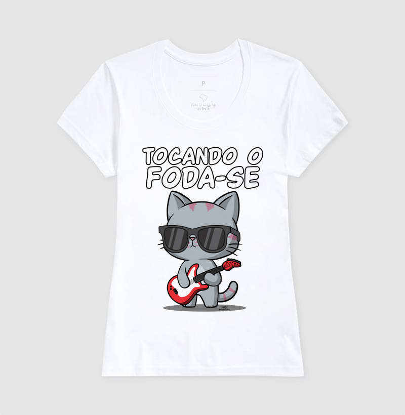 Camiseta Gato Sincero Tocando - Imagem 5