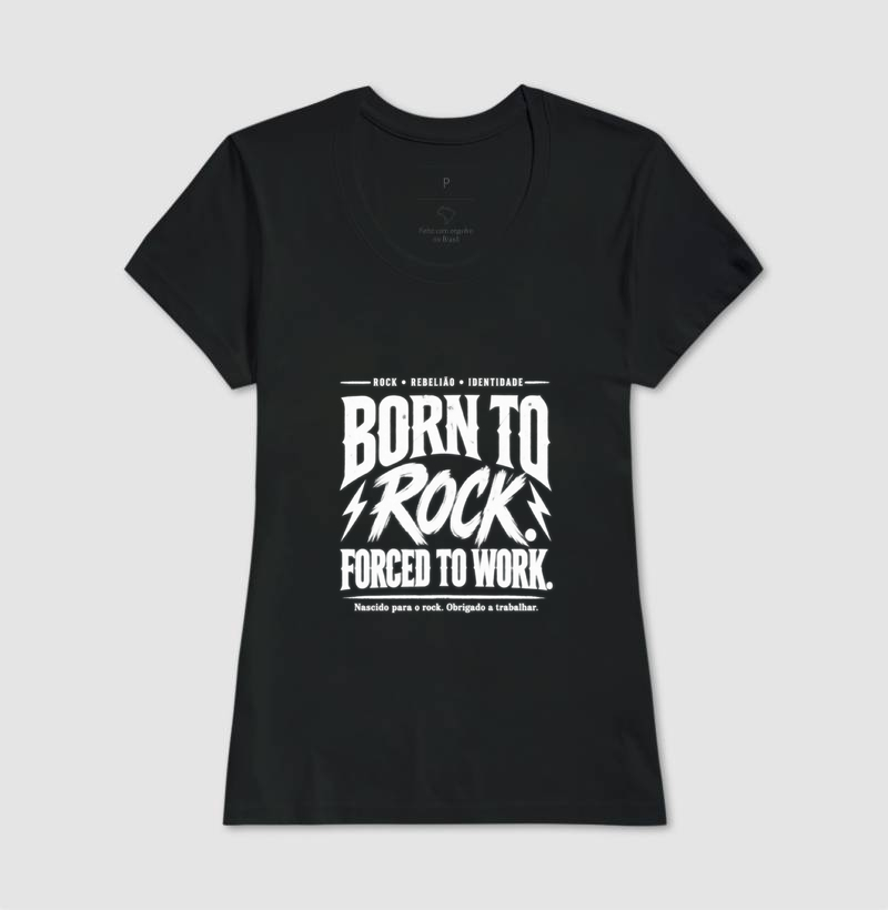 Camiseta Born to Rock Forced to Work – Rock Vintage - Imagem 3