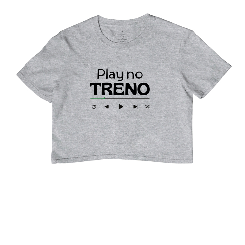 Play no TRENO | Não Existe Treino Sem Música | Cropped Fitness Feminino - Imagem 6