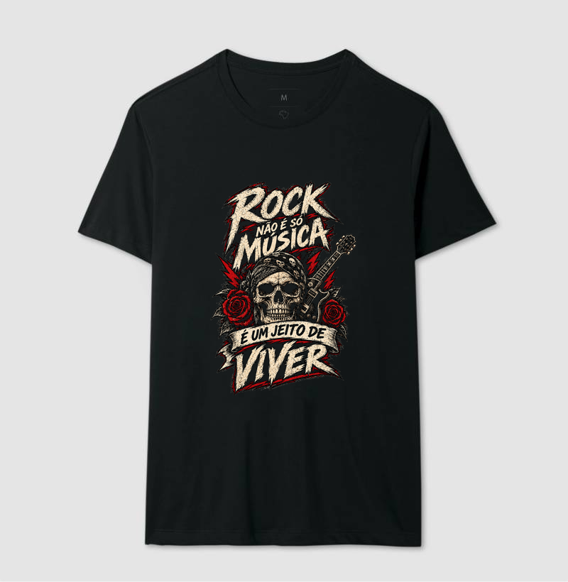 Camiseta Rock Não É Só Música – É Um Jeito de Viver | Estampa Rock Vintage - Imagem 2