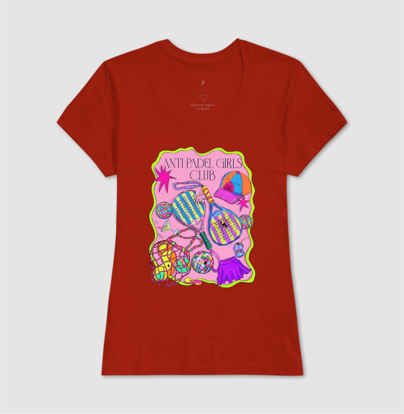 Camiseta Feminina Anti Padel Girls Club Rosa - Imagem 6