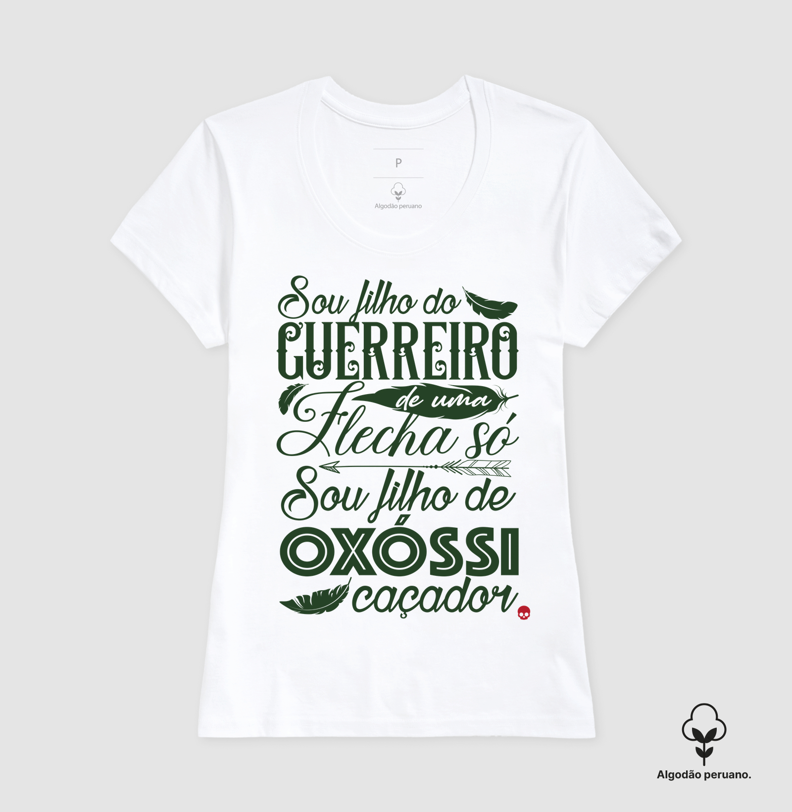 Camiseta Umbanda Oxóssi - Sou filho de um Guerreiro - Em Algodão Peruano - Imagem 7