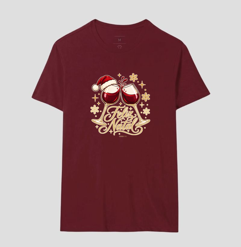 Camiseta Feliz Natal – Brinde de Taças de Vinho - Imagem 18
