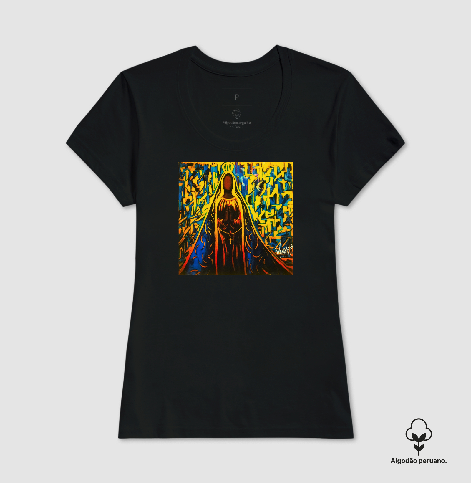 Camiseta Algodão Peruano Nossa Senhora Arte Sacra - Imagem 4