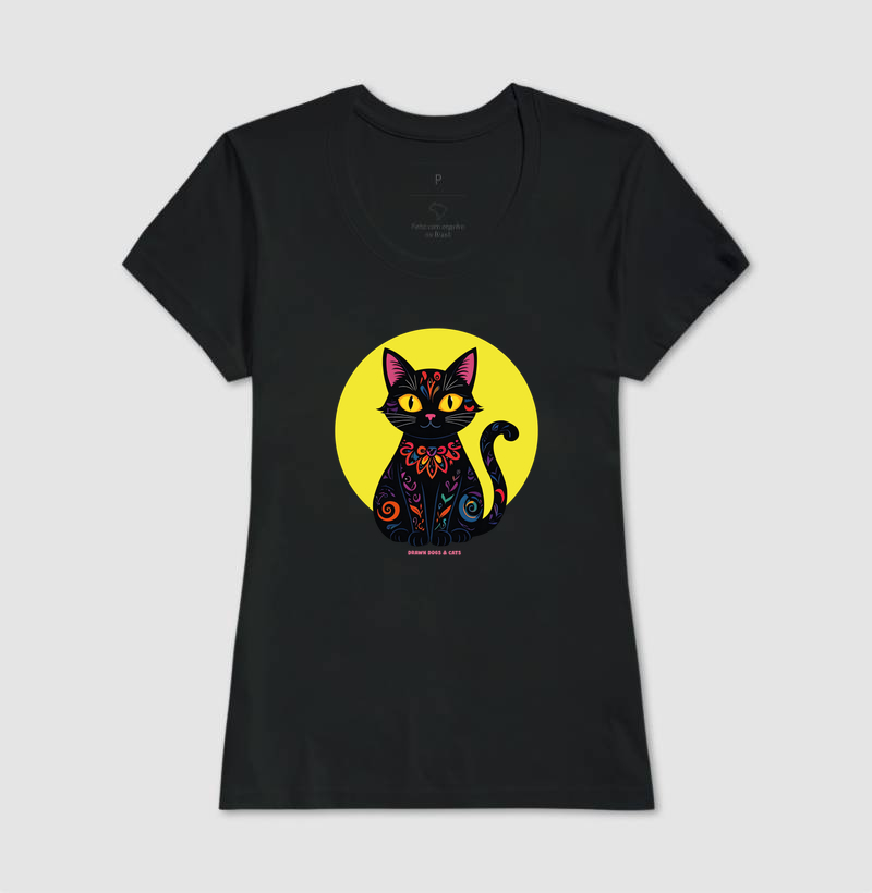 Gata preta e fundo amarelo - Imagem 4
