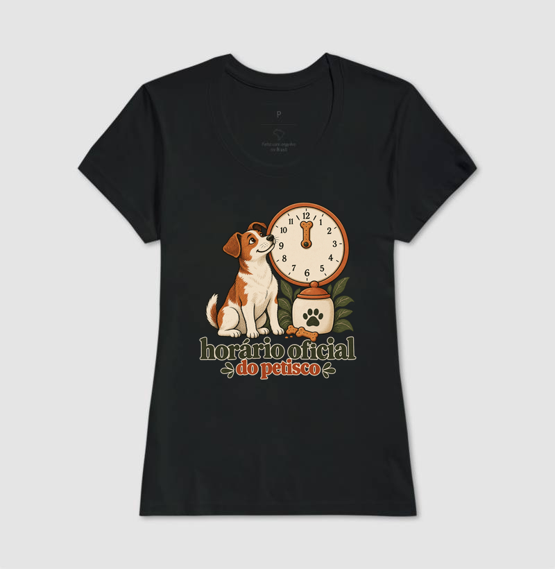 Camiseta Cachorro Petisco "horário oficial do petisco" | Pelo & Pano - Imagem 3