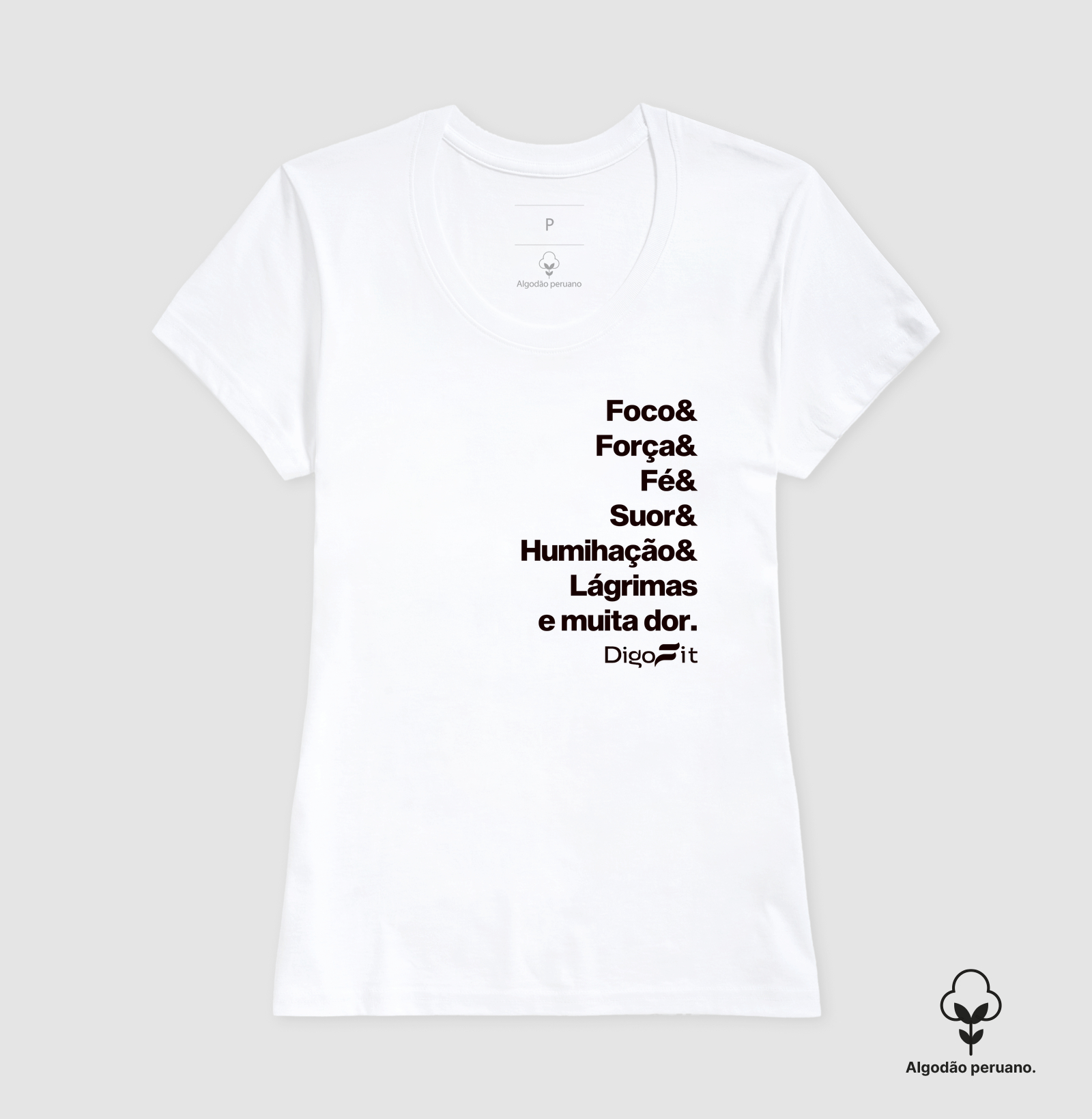 CAMISETA ALGODÃO PERUANO ACADEMIA FOCO E MUITA DOR - Imagem 6