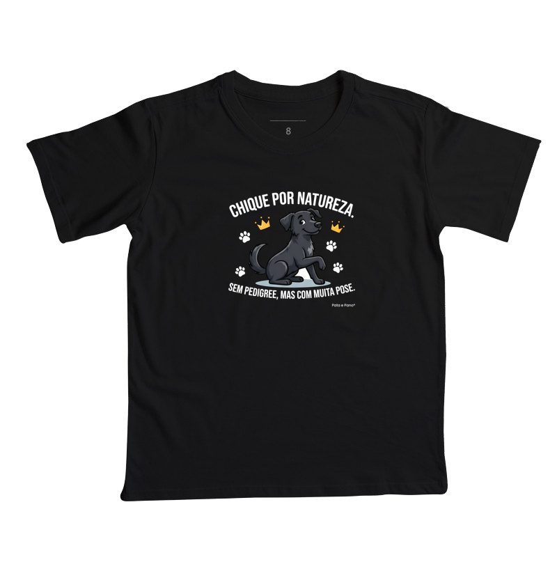 CAMISETA INFANTIL VIRA-LATA PRETO CHIQUE - Imagem 2