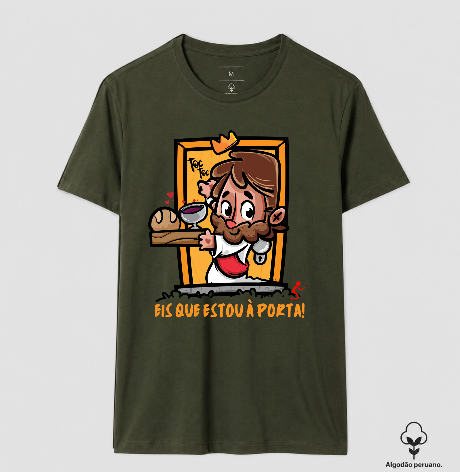 Camiseta Algodão Peruano Cristã Jesus Está à Porta - Imagem 9