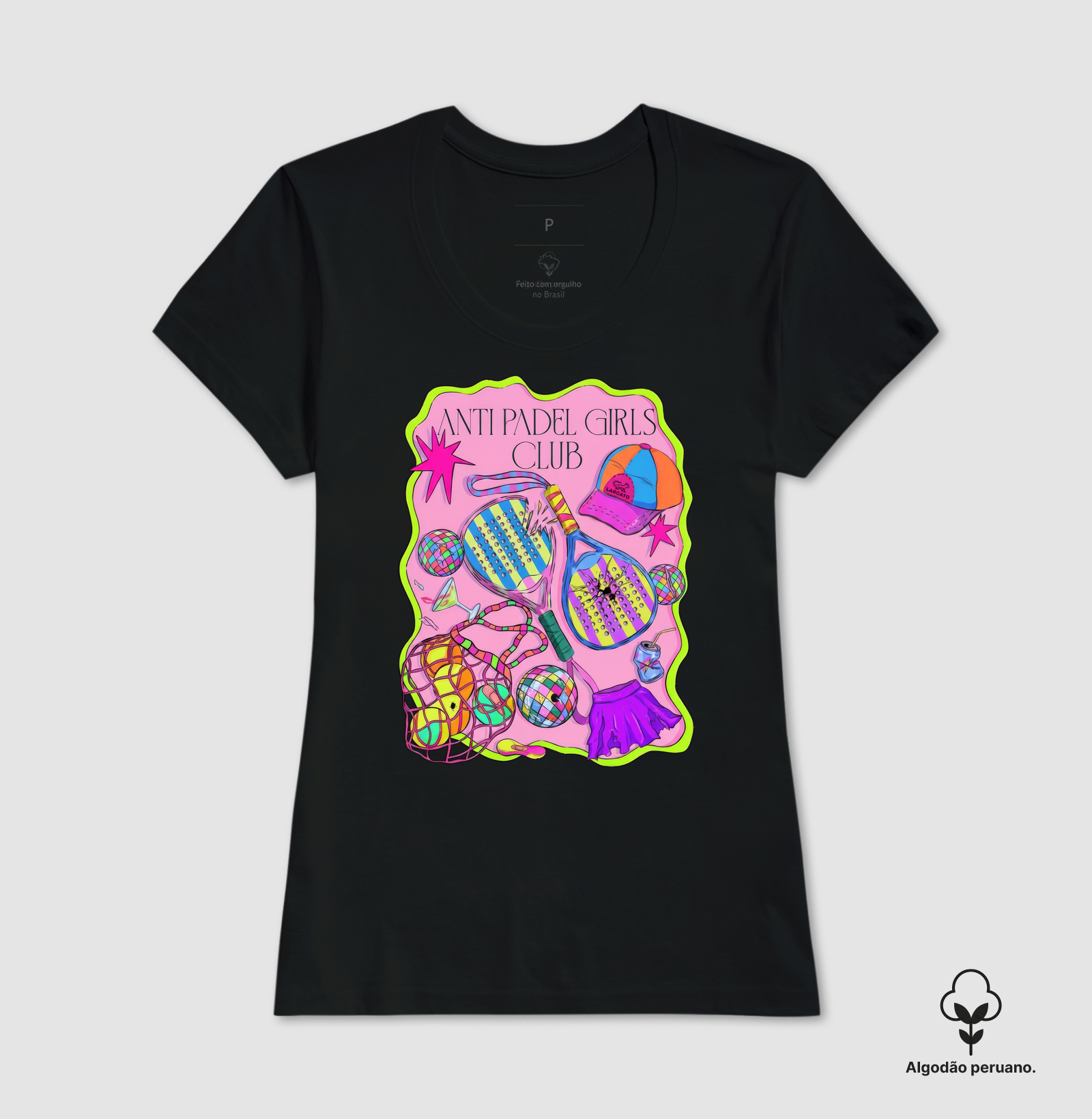 Camiseta Feminina Anti Padel Girls Club Rosa - Imagem 3
