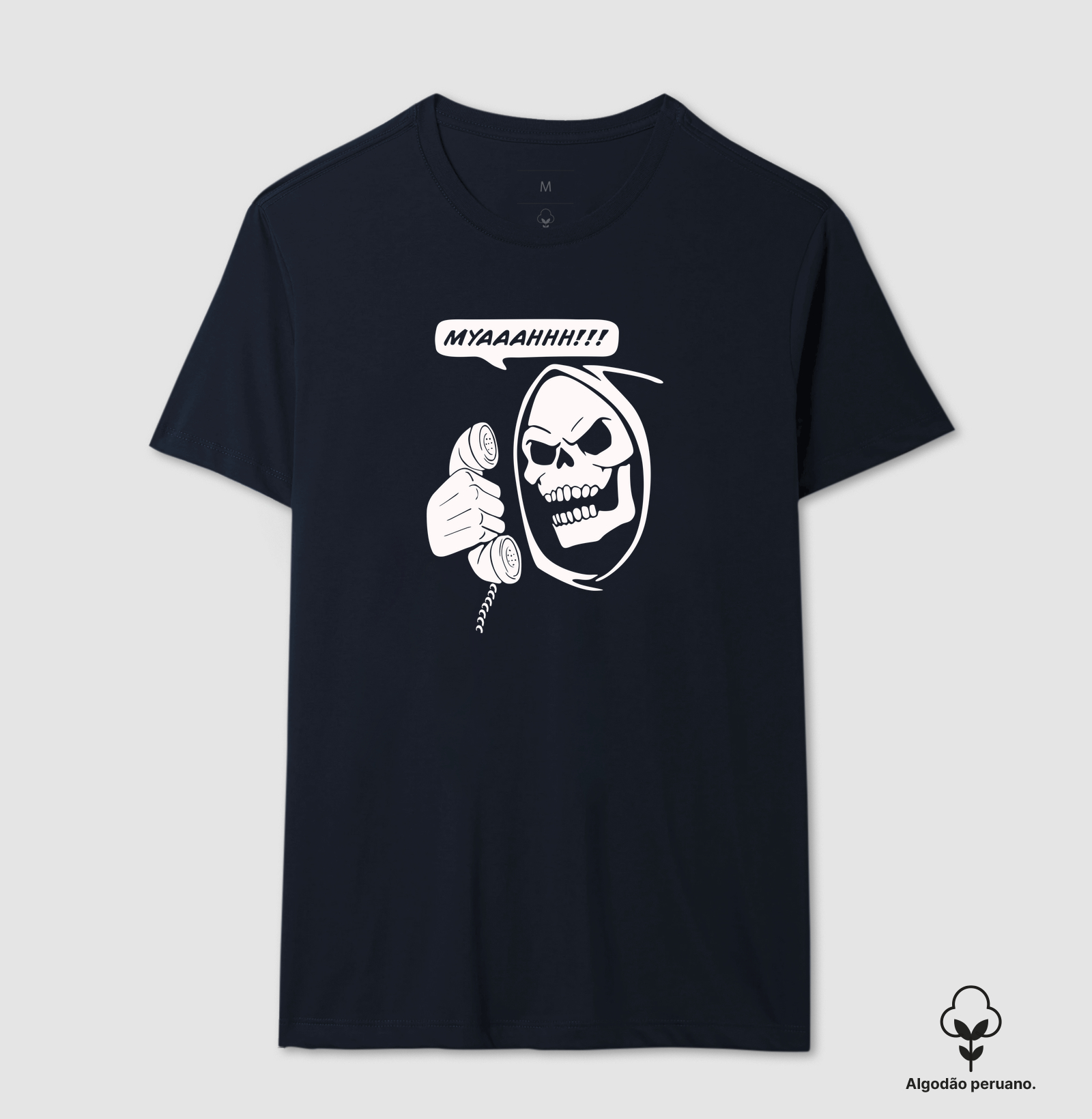 Camiseta Myah Phone Skeletor 2 Algodão Peruano - Imagem 4