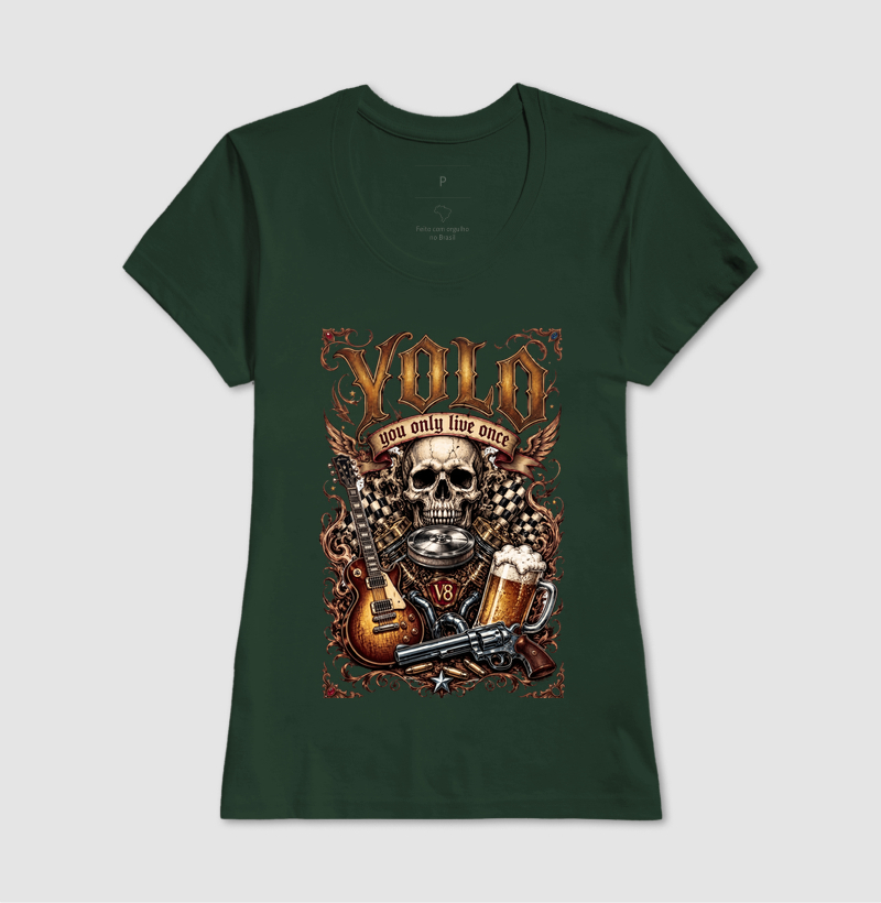 YOLO You Only Live Once | Camiseta Rock, V8 & Cerveja Vintage - Imagem 9