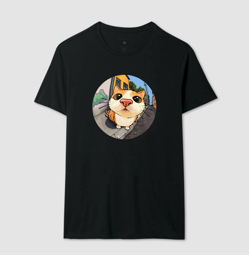 Camiseta Kaki Gatinho Regular Fit - Imagem 2