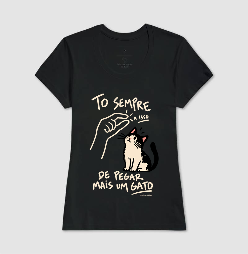 Camiseta Tô Sempre a Isso de Pegar Mais um Gato - Imagem 3