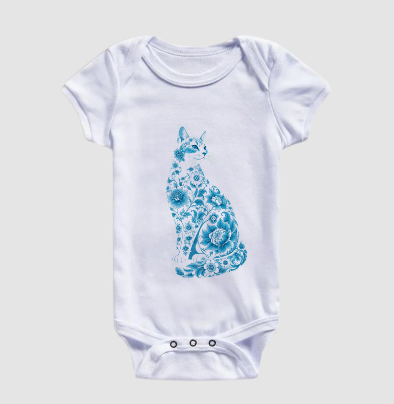 Gato Floral Azul - Imagem 3