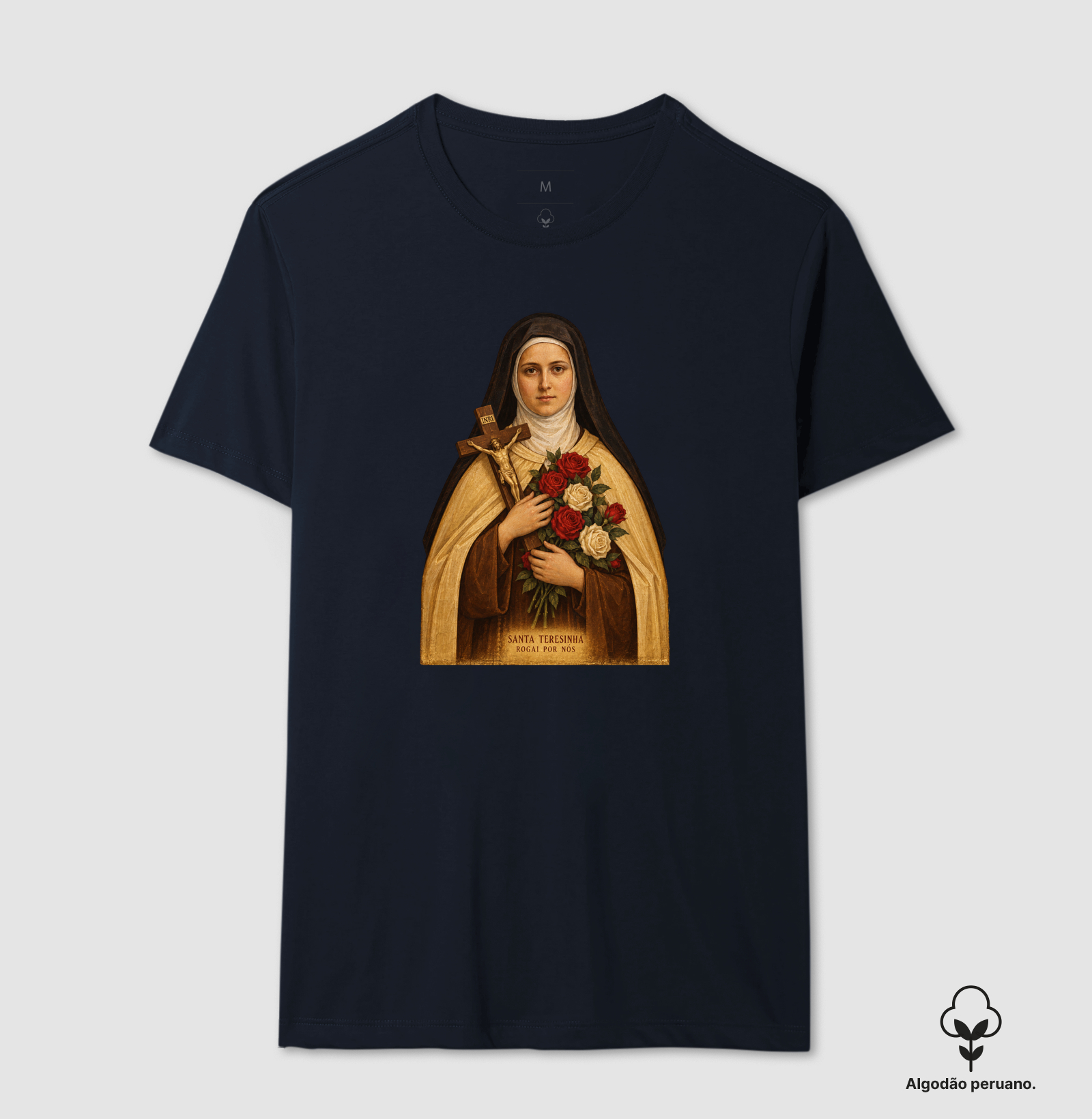 Camiseta Algodão Peruano Santa Teresinha Rogai por Nós - Imagem 7