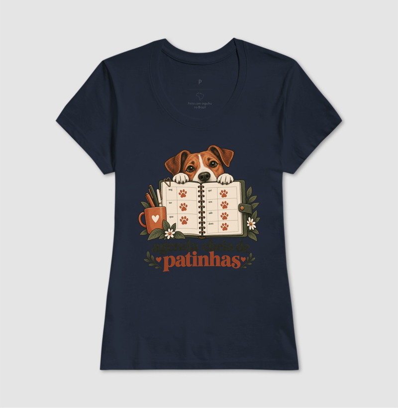 Camiseta Cachorro Rotina "agenda cheia de patinhas" | Pelo & Pano - Imagem 7