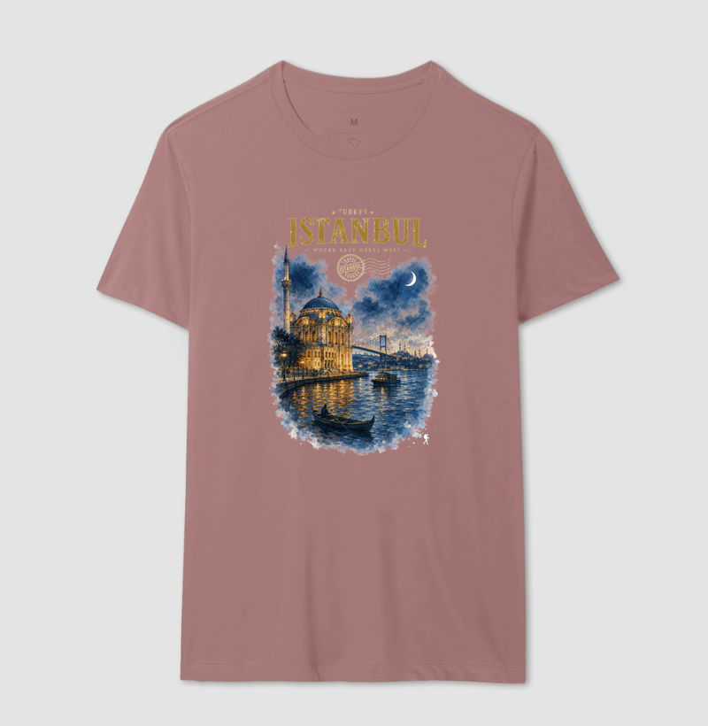 Camiseta Istanbul Turkey Where East Meets West | Aquarela Mesquita Bósforo | Colecao Fashion Travel - Imagem 19
