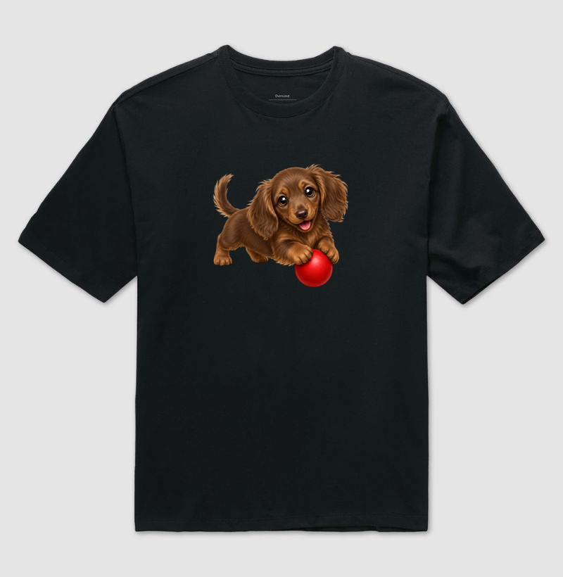 Dachshund Pelo Longo Marrom - Desenho Animado - Imagem 2