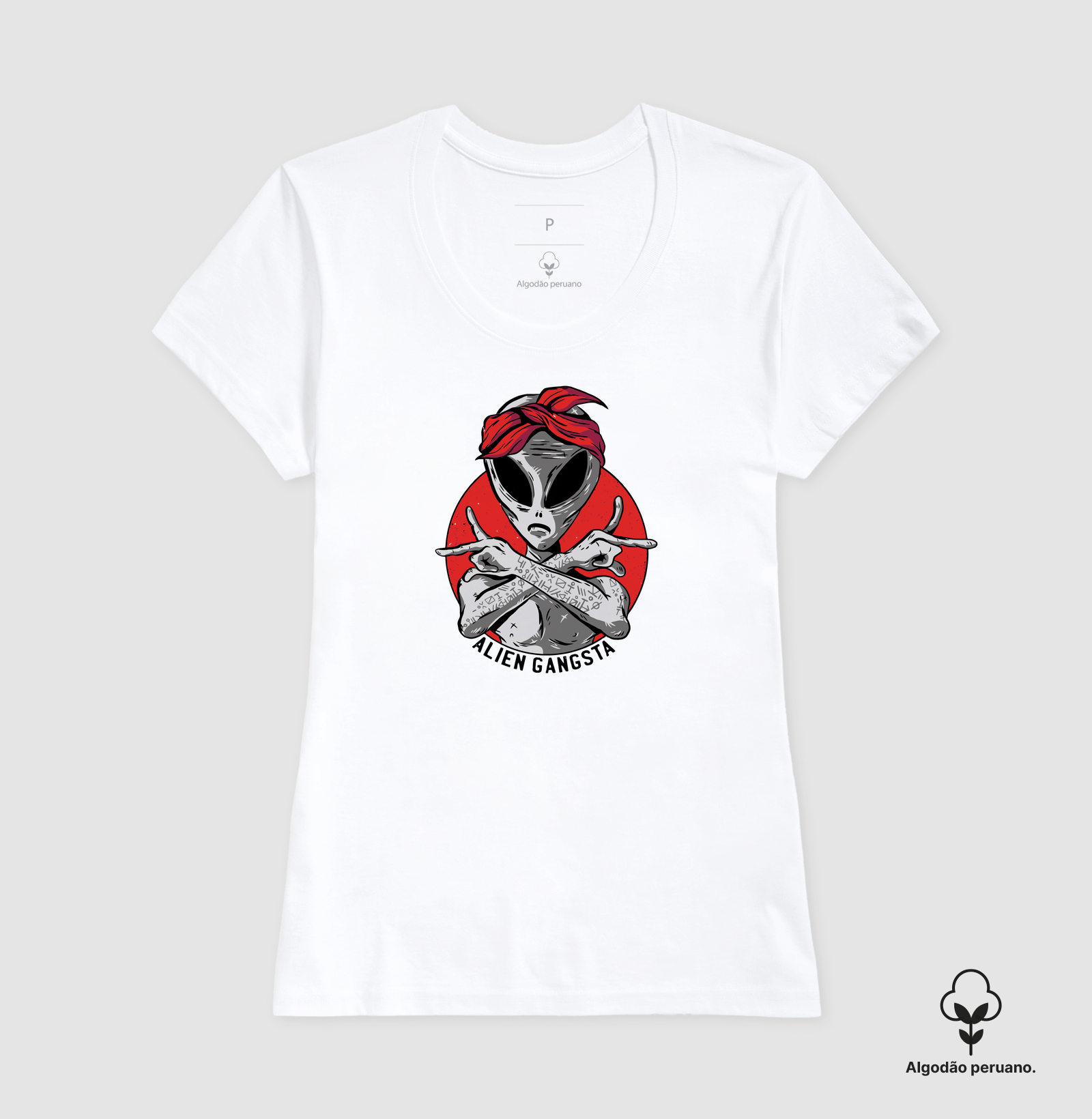 Camiseta Algodão Peruano Alien Gangsta - Imagem 5