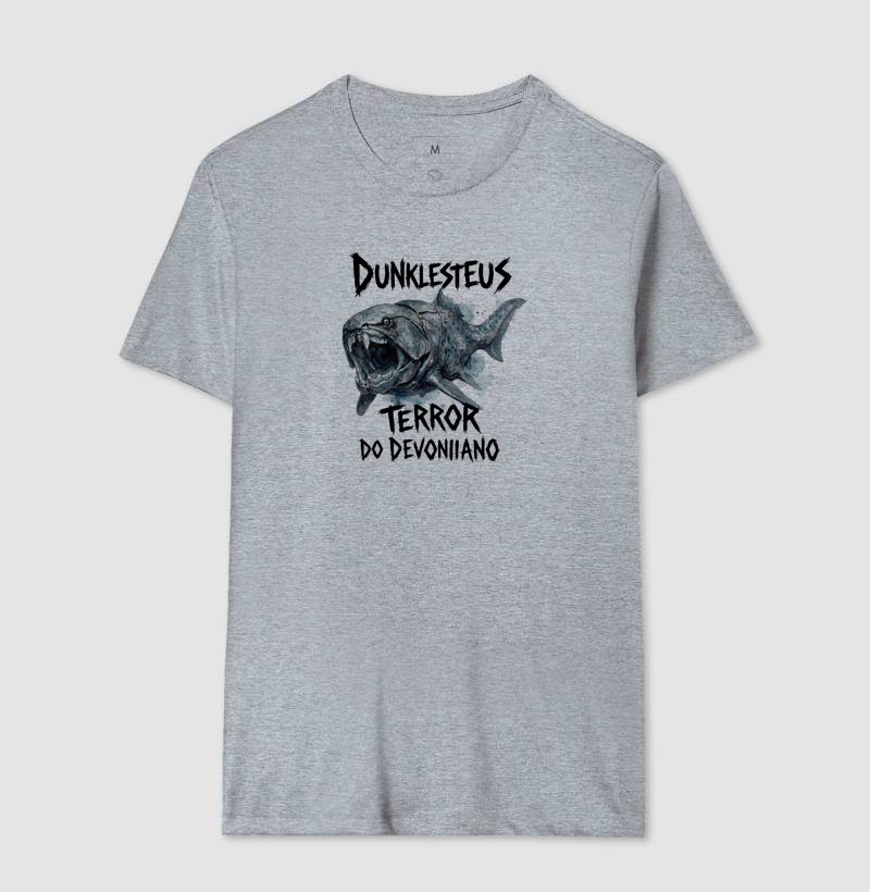  Camiseta Dinossauro Dunkleosteus Ataque Preta Algodão Premium Dinoloco  - Imagem 4