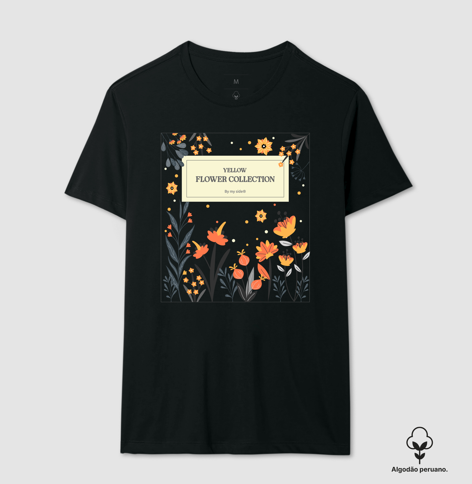 FLOR LARANJA - Algodão Peruano - Imagem 4