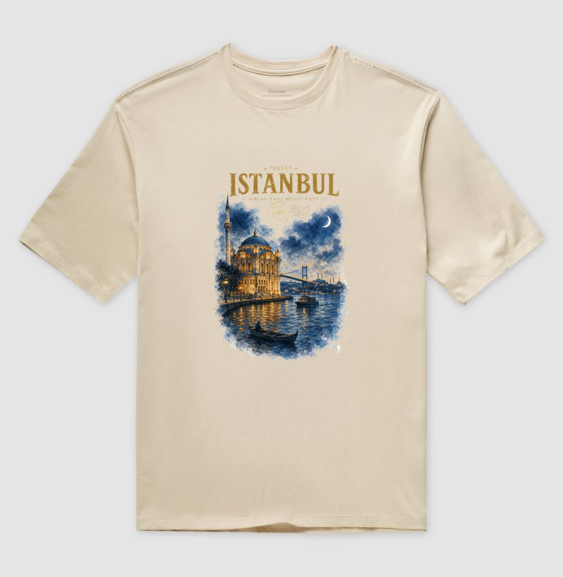 Camiseta Istanbul Turkey Where East Meets West | Aquarela Mesquita Bósforo | Colecao Fashion Travel - Imagem 3