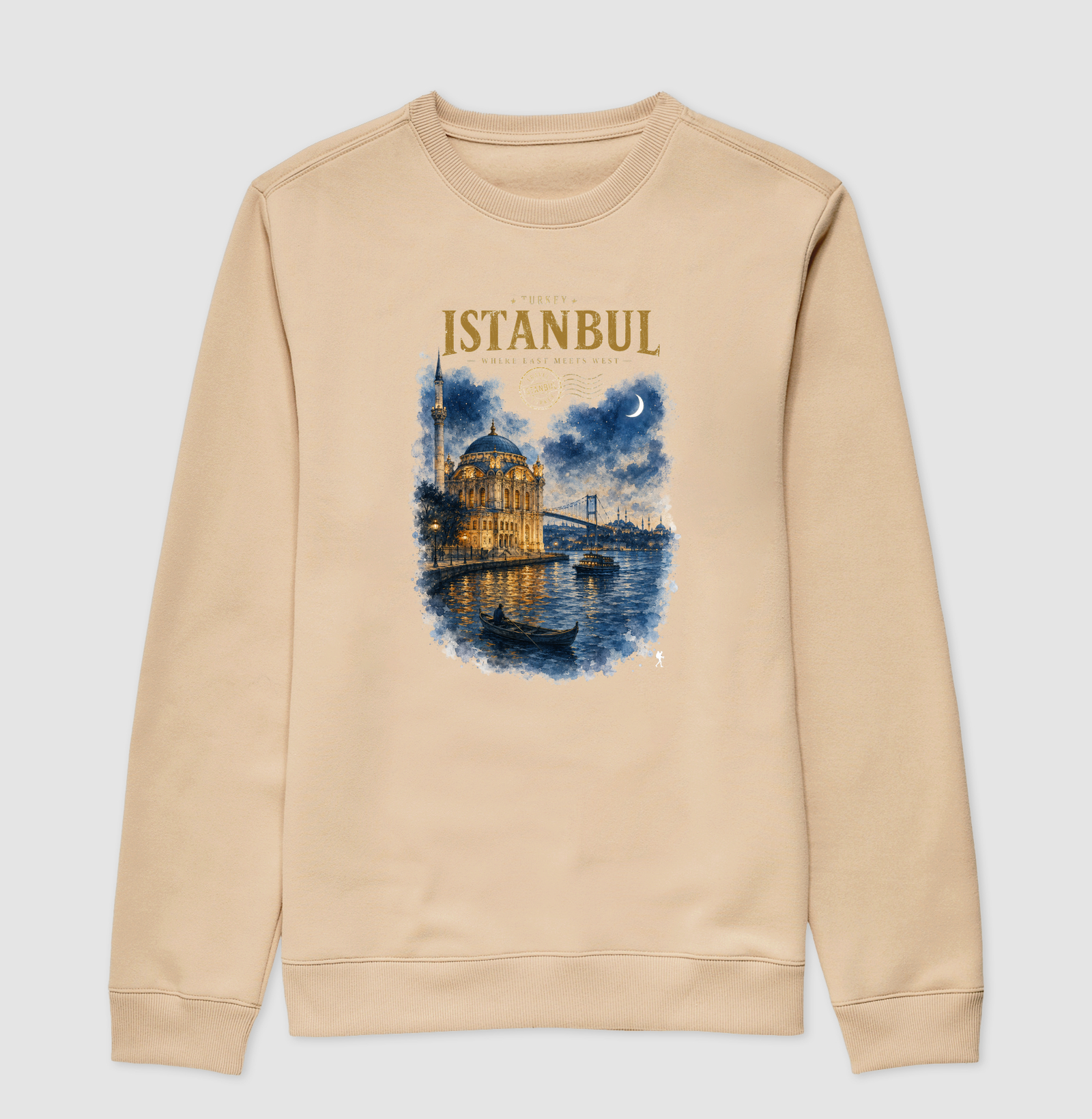 Camiseta Istanbul Turkey Where East Meets West | Aquarela Mesquita Bósforo | Colecao Fashion Travel - Imagem 3