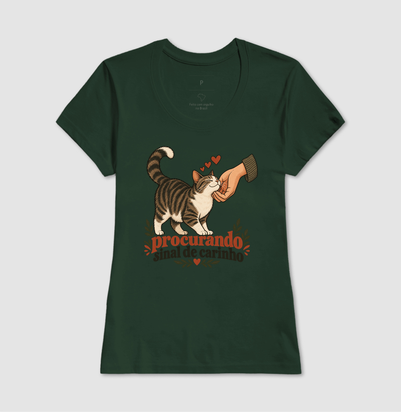 Camiseta Gato Carinho "procurando sinal de carinho" | Pelo & Pano - Imagem 13