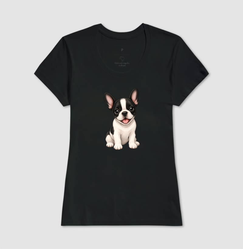 Bulldog (Buldogue) Francês Preto e Branco - Desenho Animado - Imagem 3