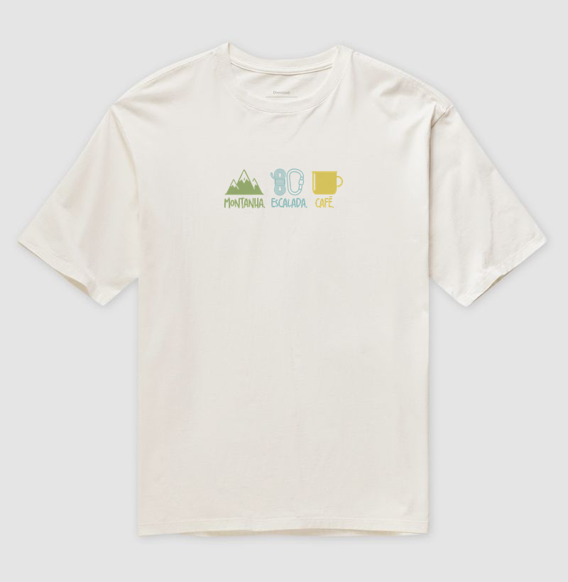 Camiseta Oversized Falésia & Magnésio | Montanha, Escalada & Café - Imagem 3