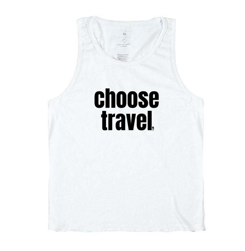 Camiseta Choose Travel | Frase Viagem Bold Minimalista | Colecao Viciados em Viagem - Imagem 2