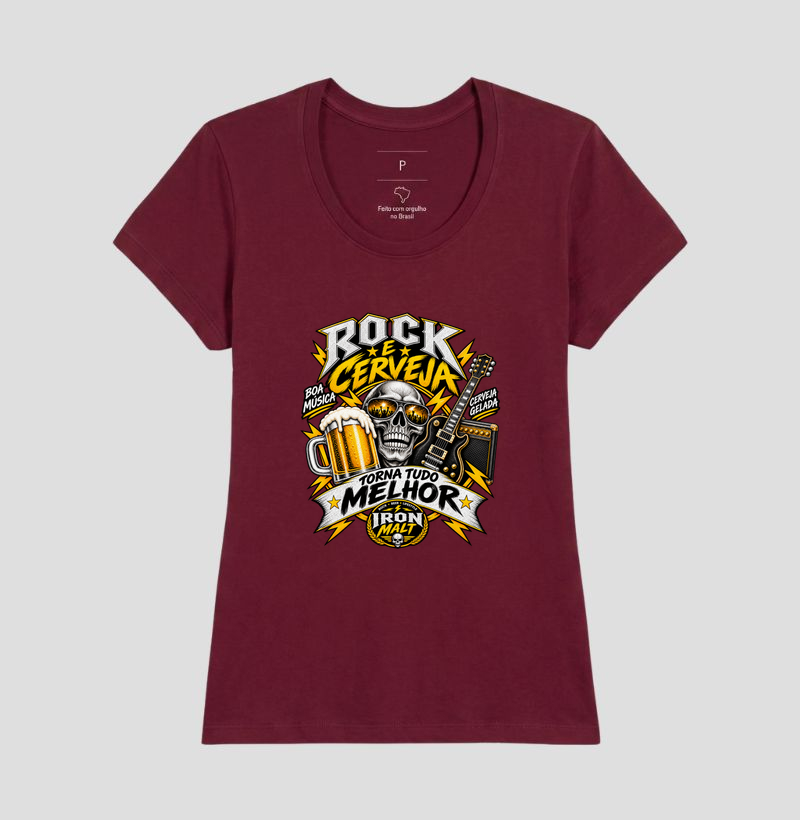 Camiseta Rock e Cerveja Caveira com Guitarra – Estilo Rock’n Roll | Iron Malte - Imagem 15