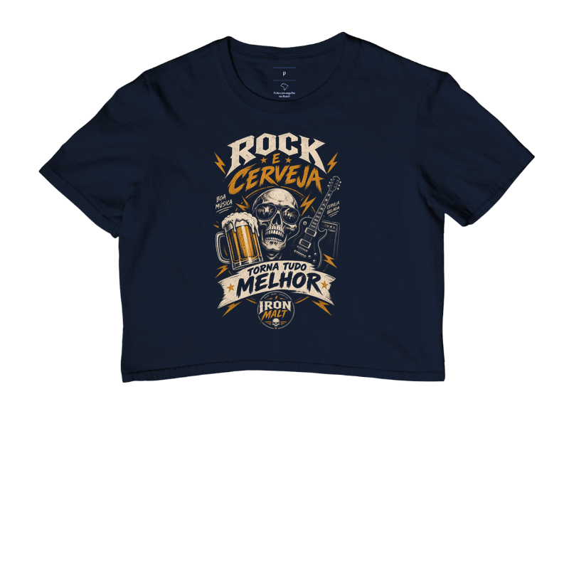 Cropoped Rock e Cerveja Caveira com Guitarra – Estilo Rock’n Roll | Iron Malte - Imagem 3