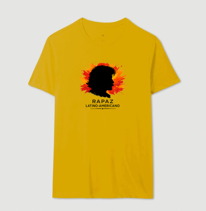 Camiseta Rapaz Latino-Americano. Coleção Música. Masculina e Feminina. Algodão Premium. - Imagem 12