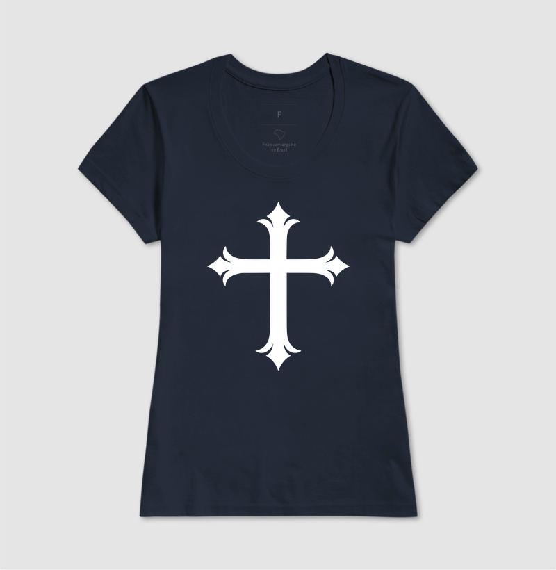 Camiseta Feminina Acinturada Cruz Sagrada - Imagem 4
