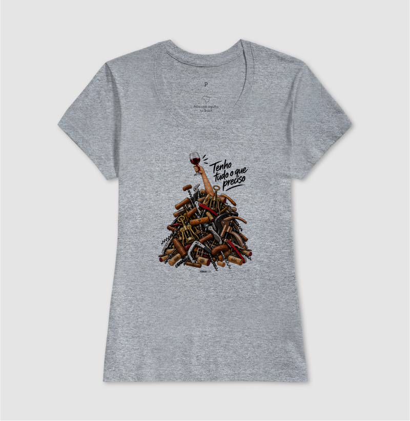 Camiseta “Tenho Tudo o Que Preciso (Mais Vinho)” – Wine Lover - Imagem 9