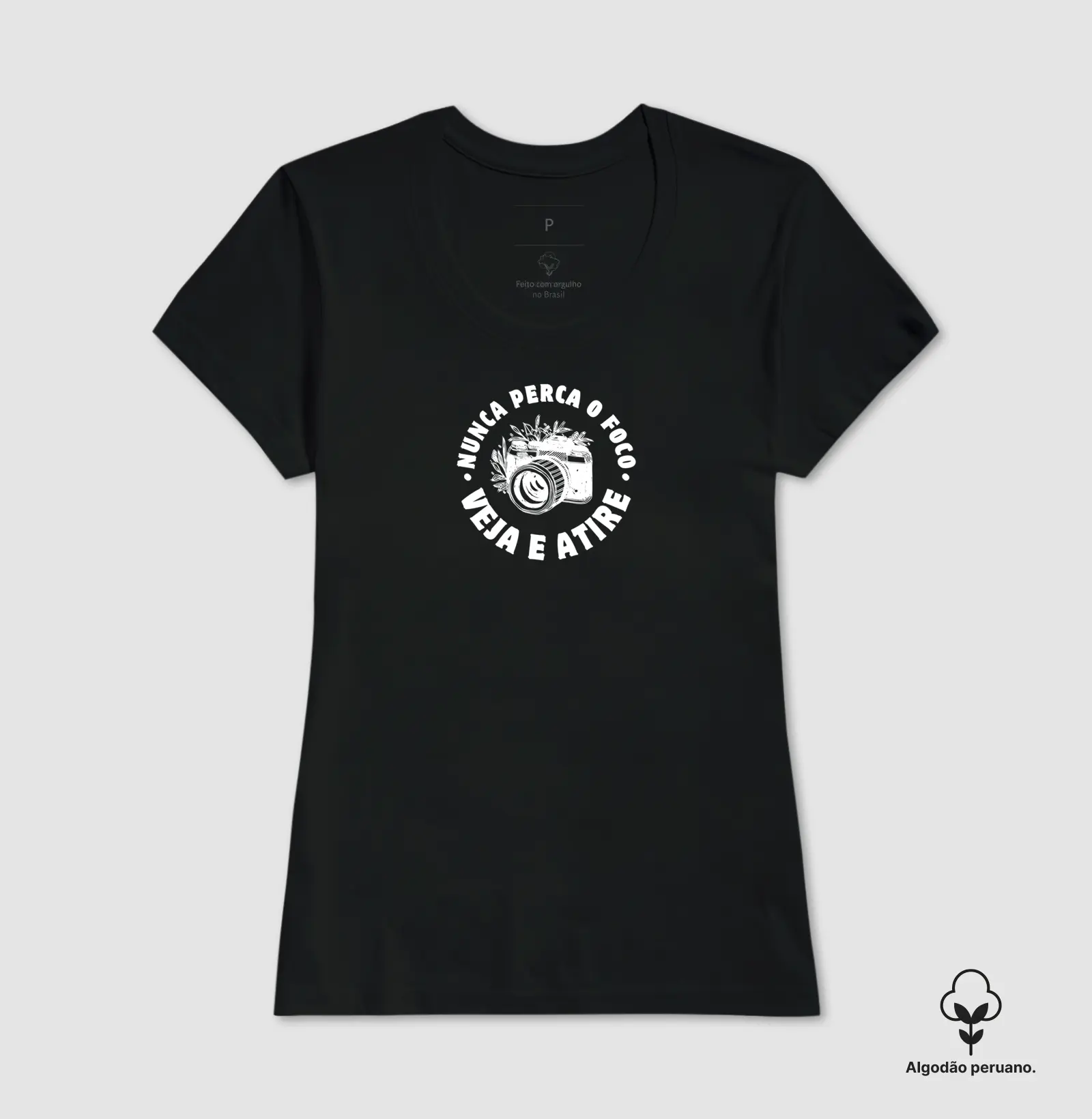 Camiseta Premium algodão Peruano, nunca perca o foco - Imagem 2