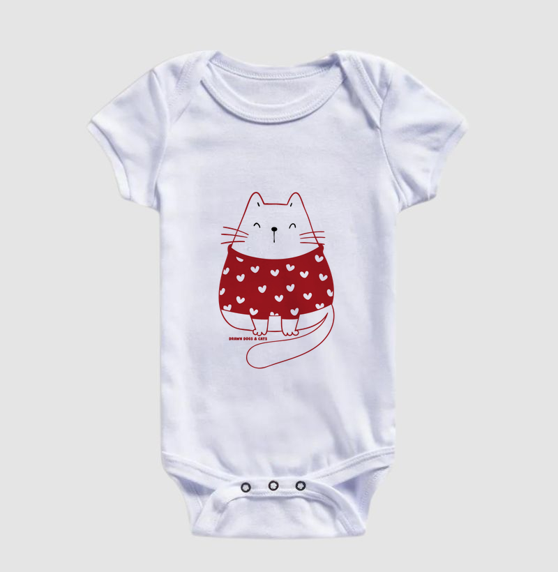 Gata branca de suéter vermelho - Imagem 4
