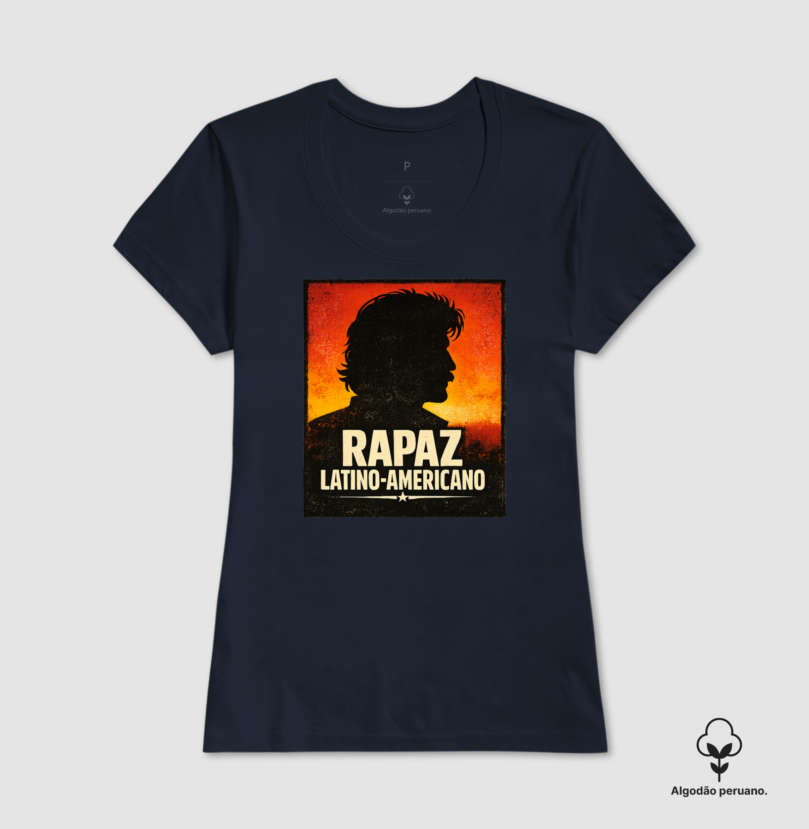 Camiseta Rapaz Latino-Americano. Coleção Música. Masculina e Feminina. Algodão Peruano. - Imagem 10