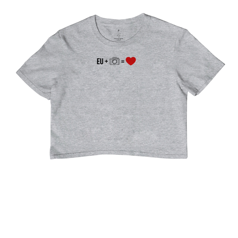 Camiseta feminina cropped eu + câmera = amor - Imagem 4