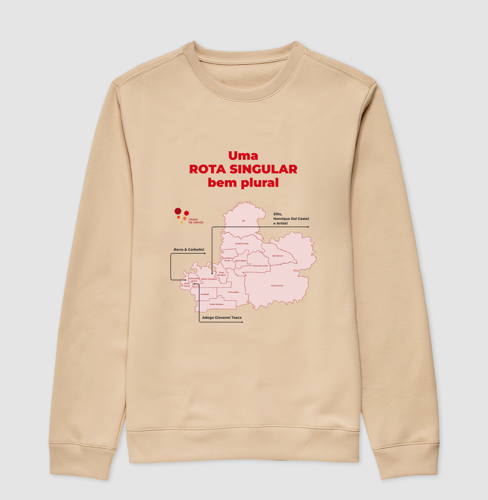Suéter Moletom Brasil de Vinhos - Rota Singular - Imagem 3